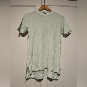 Eileen Fisher Mint Green Linen Blend Tunic Short Sleeve Knit Lightweight Sweater